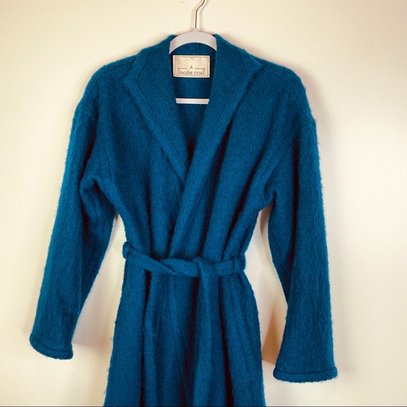 Vintage 80's Pauline Trigere Wool Mohair Coat Blue - Picture 16 of 16